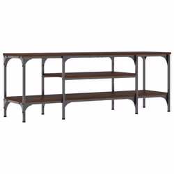 vidaXL TV Cabinet Media Console Sideboard Engineered Wood and Iron - brown oak, 121 x 35 x 45 cm - Additional view 5