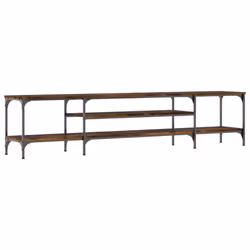 vidaXL TV Cabinet Media Console Sideboard Engineered Wood and Iron - smoked oak, 201 x 35 x 45 cm - Additional view 5