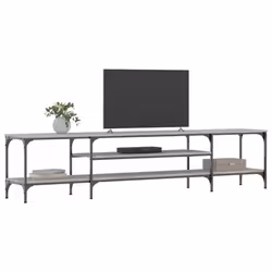 vidaXL TV Cabinet Media Console Sideboard Engineered Wood and Iron - grey sonoma, 201 x 35 x 45 cm - Additional view 2