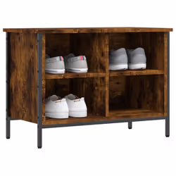 vidaXL Shoe Cabinet Shoe Rack Shoe Storage Shelf Holder Stand Engineered Wood - smoked oak, 69 x 35 x 50 cm - Additional view 2
