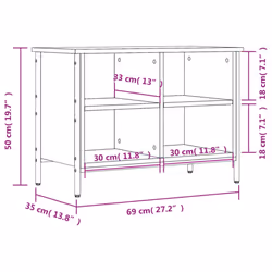 vidaXL Shoe Cabinet Shoe Rack Shoe Storage Shelf Holder Stand Engineered Wood - smoked oak, 69 x 35 x 50 cm - Additional view 8