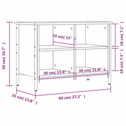vidaXL Shoe Cabinet Shoe Rack Shoe Storage Shelf Holder Stand Engineered Wood - grey sonoma, 69 x 35 x 50 cm - Additional view 3