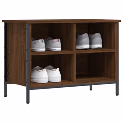 vidaXL Shoe Cabinet Shoe Rack Shoe Storage Shelf Holder Stand Engineered Wood - brown oak, 69 x 35 x 50 cm - Additional view 2