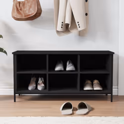 vidaXL Shoe Cabinet Shoe Rack Shoe Storage Shelf Holder Stand Engineered Wood - black