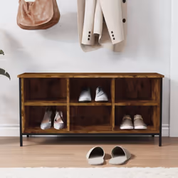 vidaXL Shoe Cabinet Shoe Rack Shoe Storage Shelf Holder Stand Engineered Wood - smoked oak