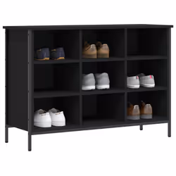 vidaXL Shoe Cabinet Shoe Rack Shoe Storage Shelf Holder Stand Engineered Wood - black, 100 x 35 x 70 cm