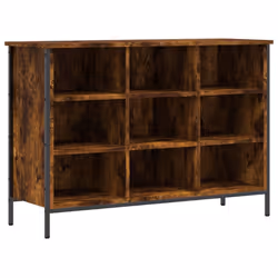 vidaXL Shoe Cabinet Shoe Rack Shoe Storage Shelf Holder Stand Engineered Wood - smoked oak, 100 x 35 x 70 cm