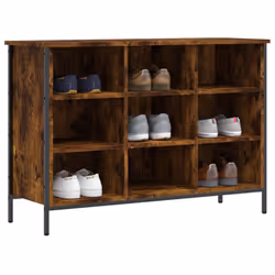 vidaXL Shoe Cabinet Shoe Rack Shoe Storage Shelf Holder Stand Engineered Wood - smoked oak, 100 x 35 x 70 cm