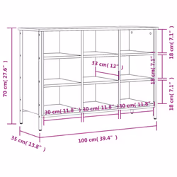 vidaXL Shoe Cabinet Shoe Rack Shoe Storage Shelf Holder Stand Engineered Wood - smoked oak, 100 x 35 x 70 cm - Additional view 8