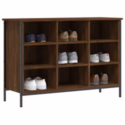 vidaXL Shoe Cabinet Shoe Rack Shoe Storage Shelf Holder Stand Engineered Wood - brown oak, 100 x 35 x 70 cm