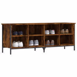 vidaXL Shoe Cabinet Shoe Rack Shoe Storage Shelf Holder Stand Engineered Wood - smoked oak, 131 x 35 x 50 cm - Additional view 2