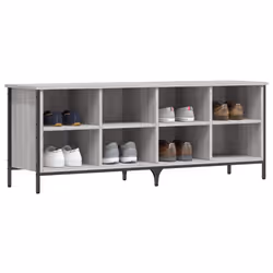 vidaXL Shoe Cabinet Shoe Rack Shoe Storage Shelf Holder Stand Engineered Wood - grey sonoma, 131 x 35 x 50 cm - Additional view 2