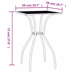 vidaXL Garden Table Outdoor Table Dining Room Table Anthracite Steel Mesh - 50 x 50 x 72 cm - Additional view 3