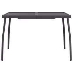 vidaXL Garden Table Outdoor Table Dining Room Table Anthracite Steel Mesh - 110 x 80 x 72 cm - Additional view 2