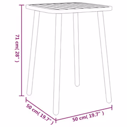 vidaXL Garden Table Outdoor Table Patio Dining Coffee Table Anthracite Steel - 50 x 50 x 71 cm - Additional view 5