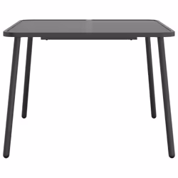 vidaXL Garden Table Outdoor Table Patio Dining Coffee Table Anthracite Steel - 100 x 100 x 71 cm