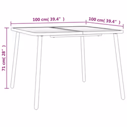 vidaXL Garden Table Outdoor Table Patio Dining Coffee Table Anthracite Steel - 100 x 100 x 71 cm - Additional view 6