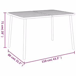 vidaXL Garden Table Outdoor Table Patio Dining Coffee Table Anthracite Steel - 110 x 80 x 71 cm - Additional view 5