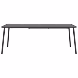 vidaXL Garden Table Outdoor Table Patio Dining Coffee Table Anthracite Steel - 200 x 100 x 71 cm