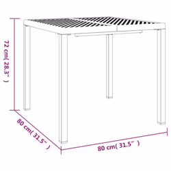 vidaXL Garden Table Outdoor Table Coffee Tea Dining Table Anthracite Steel - 80 x 80 x 72 cm - Additional view 6