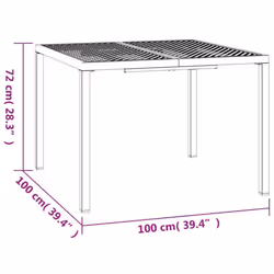 vidaXL Garden Table Outdoor Table Coffee Tea Dining Table Anthracite Steel - 100 x 100 x 72 cm - Additional view 6