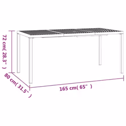 vidaXL Garden Table Outdoor Table Coffee Tea Dining Table Anthracite Steel - 165 x 80 x 72 cm