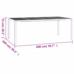 vidaXL Garden Table Outdoor Table Coffee Tea Dining Table Anthracite Steel - 200 x 100 x 72 cm - Additional view 3