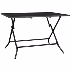 vidaXL Folding Garden Table Outdoor Folding Table Patio Anthracite Steel Mesh - 110 x 80 x 72 cm