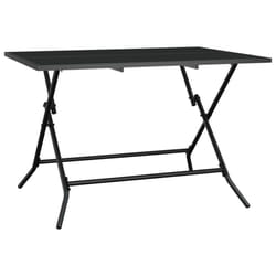 vidaXL Folding Garden Table Outdoor Folding Table Patio Anthracite Steel Mesh - 110 x 80 x 72 cm