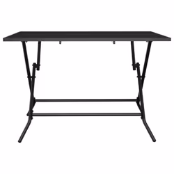 vidaXL Folding Garden Table Outdoor Folding Table Patio Anthracite Steel Mesh - 110 x 80 x 72 cm