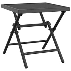 vidaXL Folding Garden Table Outdoor Folding Table Patio Anthracite Steel Mesh - 38 x 38 x 38 cm