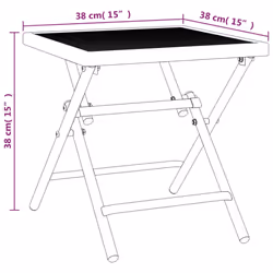 vidaXL Folding Garden Table Outdoor Folding Table Patio Anthracite Steel Mesh - 38 x 38 x 38 cm