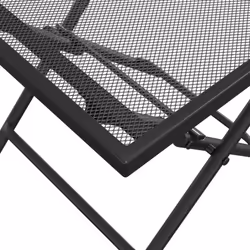 vidaXL Folding Garden Table Outdoor Folding Table Patio Anthracite Steel Mesh - 38 x 38 x 38 cm - Additional view 6