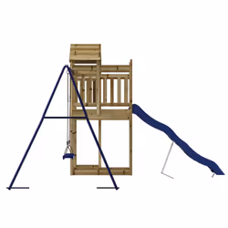 vidaXL Outdoor Playset Playhouse Play Tower Garden Playground Set Solid Wood - solid impregnated pinewood - Additional view 6