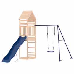 vidaXL Outdoor Playset Playhouse Play Tower Playground Set Solid Wood Douglas - solid pinewood