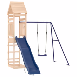 vidaXL Outdoor Playset Playhouse Play Tower Playground Set Solid Wood Douglas - solid pinewood