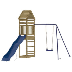 vidaXL Outdoor Playset Playhouse Play Tower Playground Set Solid Wood Douglas - solid impregnated pinewood