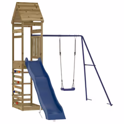 vidaXL Outdoor Playset Garden Playhouse Play Tower Set Impregnated Wood Pine - solid impregnated pinewood - Additional view 2
