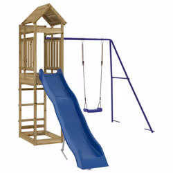 vidaXL Outdoor Playset Garden Playhouse Play Tower Set Impregnated Wood Pine - solid impregnated pinewood - Additional view 2