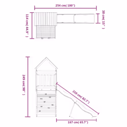 vidaXL Outdoor Playset Playhouse Play Tower Playground Set Solid Wood Douglas - solid douglas wood - Additional view 3