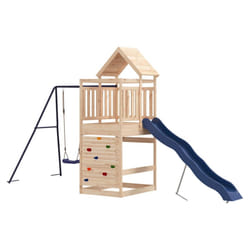 vidaXL Outdoor Playset Garden Playhouse Play Tower Set Impregnated Wood Pine - solid pinewood