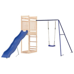 vidaXL Outdoor Playset Playhouse Play Tower Playground Set Solid Wood Pine - solid pinewood