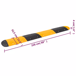 vidaXL Speed Hump Yellow and Black Rubber Signage Calming Bump Multi Sizes - 226 x 32.5 x 4 cm - Additional view 9
