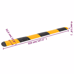 vidaXL Speed Hump Yellow and Black Rubber Signage Calming Bump Multi Sizes - 323 x 32.5 x 4 cm - Additional view 3