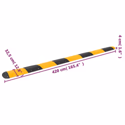 vidaXL Speed Hump Yellow and Black Rubber Signage Calming Bump Multi Sizes - 420 x 32.5 x 4 cm - Additional view 3