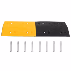 vidaXL Speed Hump Yellow and Black Rubber Signage Calming Bump Multi Sizes - 517 x 32.5 x 4 cm - Additional view 4
