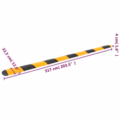 vidaXL Speed Hump Yellow and Black Rubber Signage Calming Bump Multi Sizes - 517 x 32.5 x 4 cm - Additional view 9