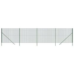 vidaXL Wire Mesh Fence Chain Link Fence Panel Green Galvanised Steel 1.4x10 m - green, 2 x 10 m