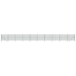 vidaXL Wire Mesh Fence Chain Link Fence Panel Green Galvanised Steel 1.4x10 m - green, 2 x 25 m