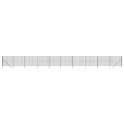 vidaXL Wire Mesh Fence Chain Link Fence Panel Green Galvanised Steel 1.4x10 m - green, 2.2 x 25 m